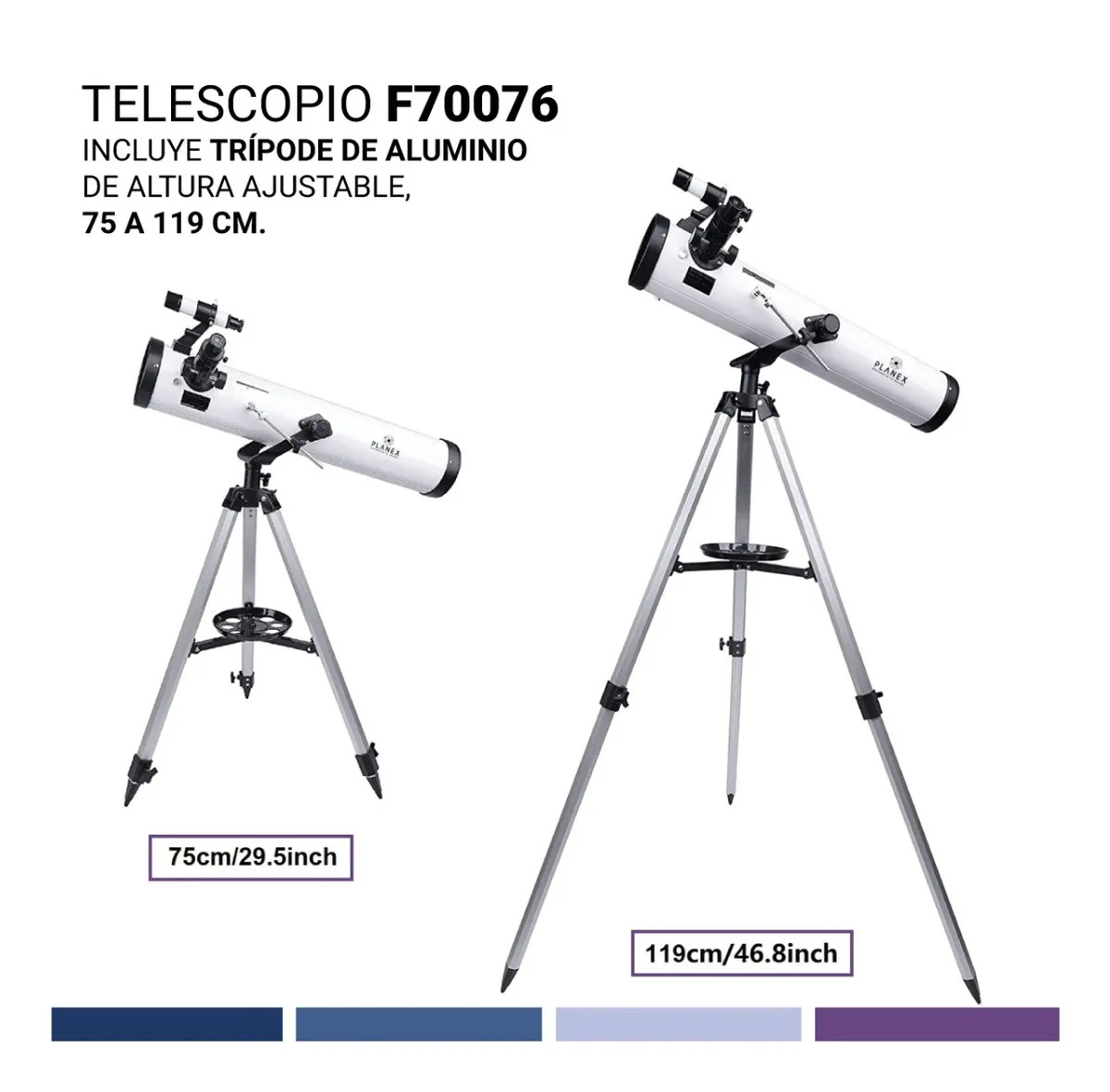 Telescopio Astro Finder Reflector 76mm Apertura con Maleta y Oculares