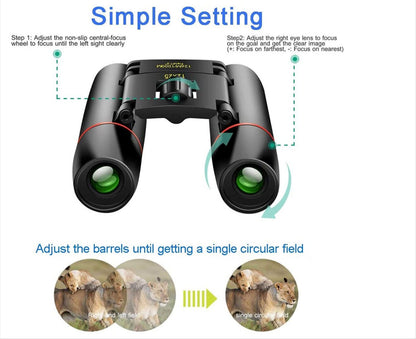 Binoculares Compactos 8x22 BAK4 – Potentes, Livianos y de Alta Definición para Aventureros