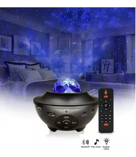 Proyector Galaxia Estrellas LED con Sonido Bluetooth y Control Remoto | Luz Nocturna Decorativa USB