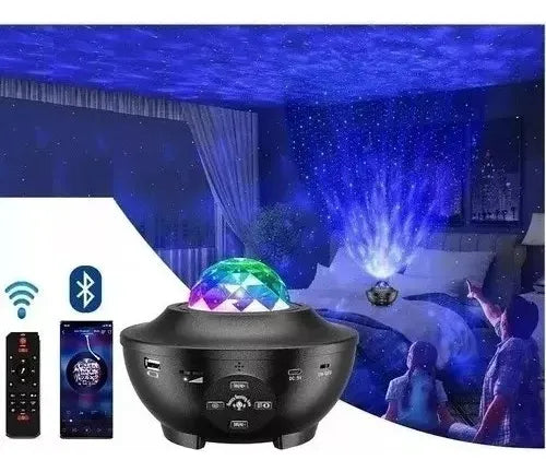 Proyector Galaxia Estrellas LED con Sonido Bluetooth y Control Remoto | Luz Nocturna Decorativa USB