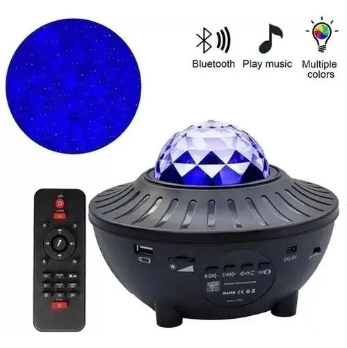 Proyector Galaxia Estrellas LED con Sonido Bluetooth y Control Remoto | Luz Nocturna Decorativa USB