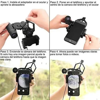 Adaptador Universal para Teléfono Celular | Compatible con Telescopios, Binoculares, Monoculares y Microscopios