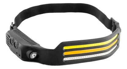 Linterna Frontal Recargable con Sensor y Tres Tiras LED – Potente, Resistente y Versátil para Actividades Profesionales y Outdoor