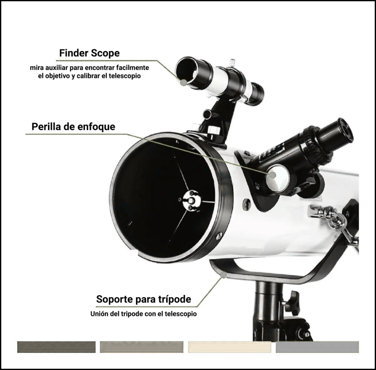 Telescopio Astro Finder Reflector 76mm Apertura con Maleta y Oculares