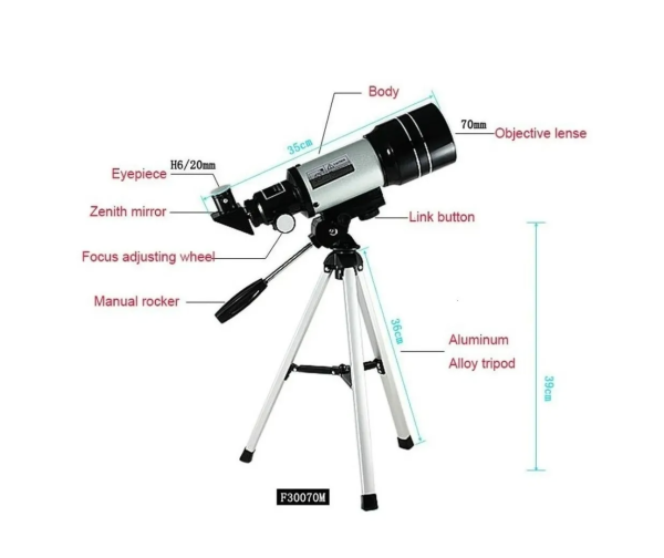 Telescopio Refractor New Adventure – Compacto y Portátil para Principiantes en Astronomía